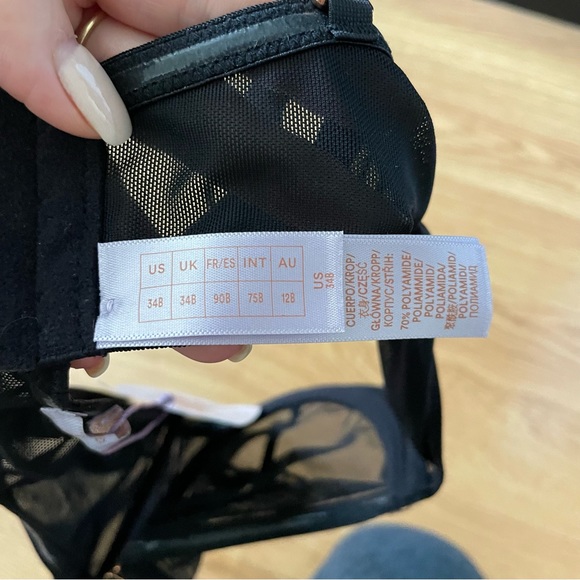 NWT Savage x Fenty Mesh Unlined Underwire Black Bra Size 34B - Picture 4 of 6